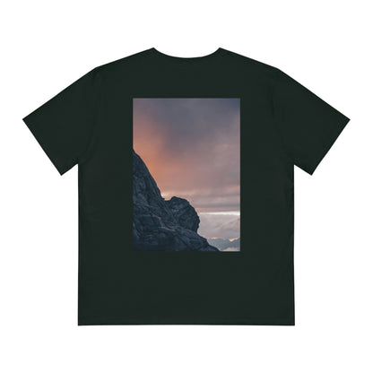 Fair fashion unisex T-shirt 'Mountains sunset' - black