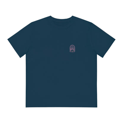 Fair fashion unisex T-shirt 'Mountains sunset' - navy blue