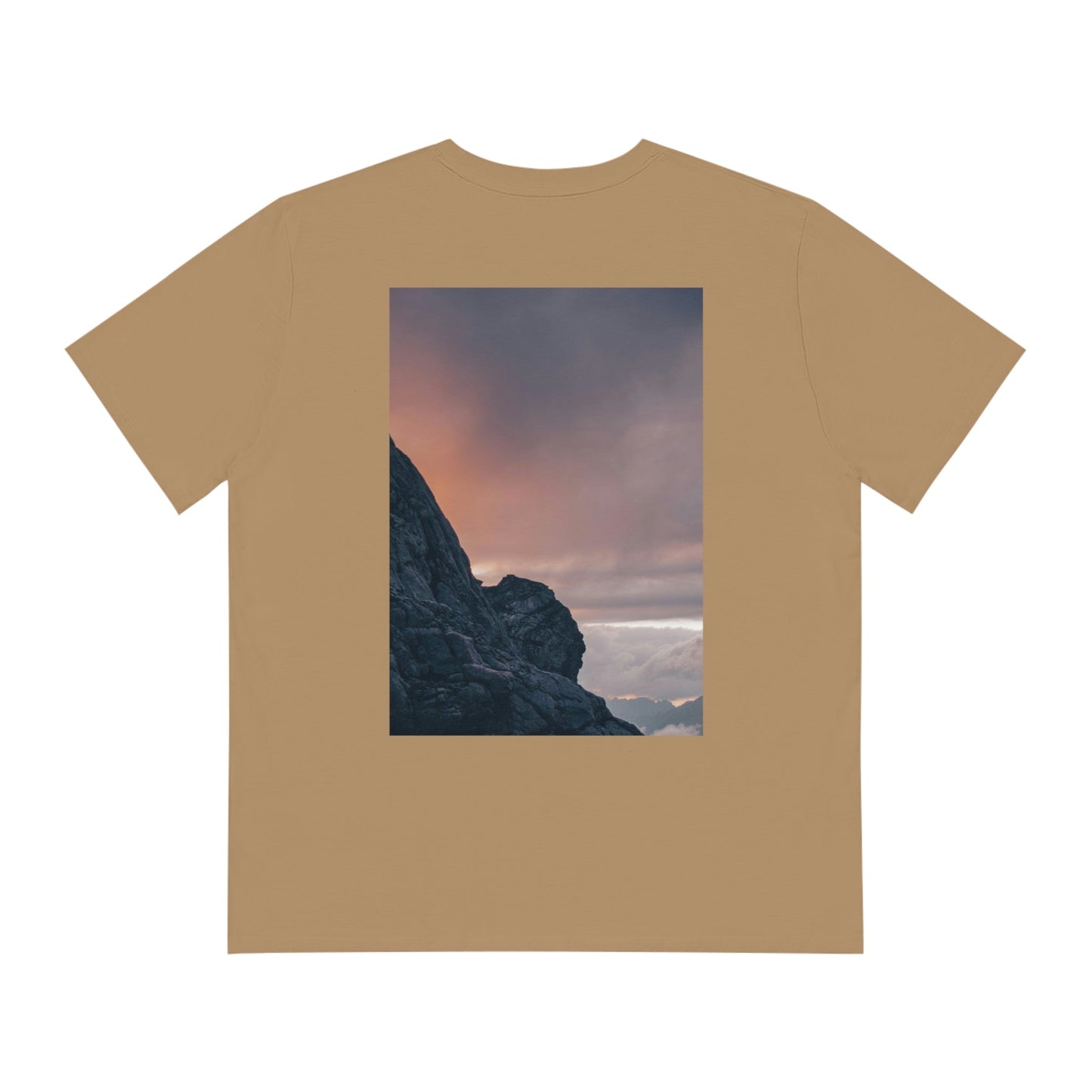 Fair fashion unisex T-shirt 'Mountains sunset' - sand
