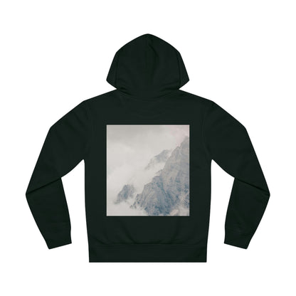 Fair fashion unisex hoodie 'Misty mountains' - black