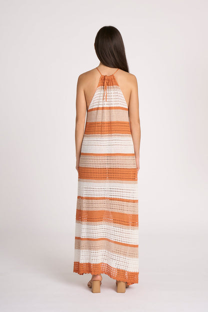Long dress with multicolor stripes - Theo