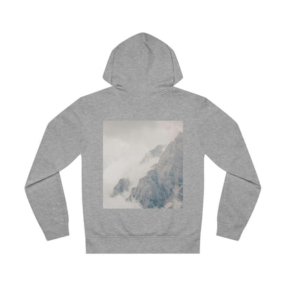 Fair fashion unisex hoodie 'Misty mountains' - grey