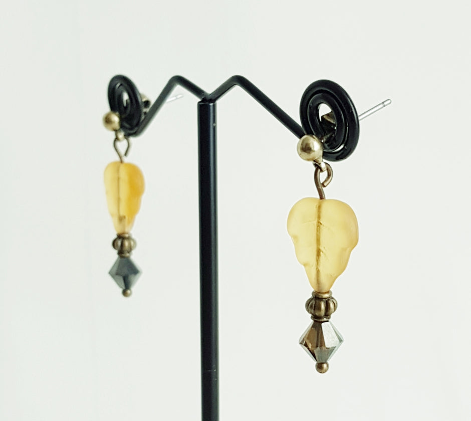 Retro yellow leaf Earrings