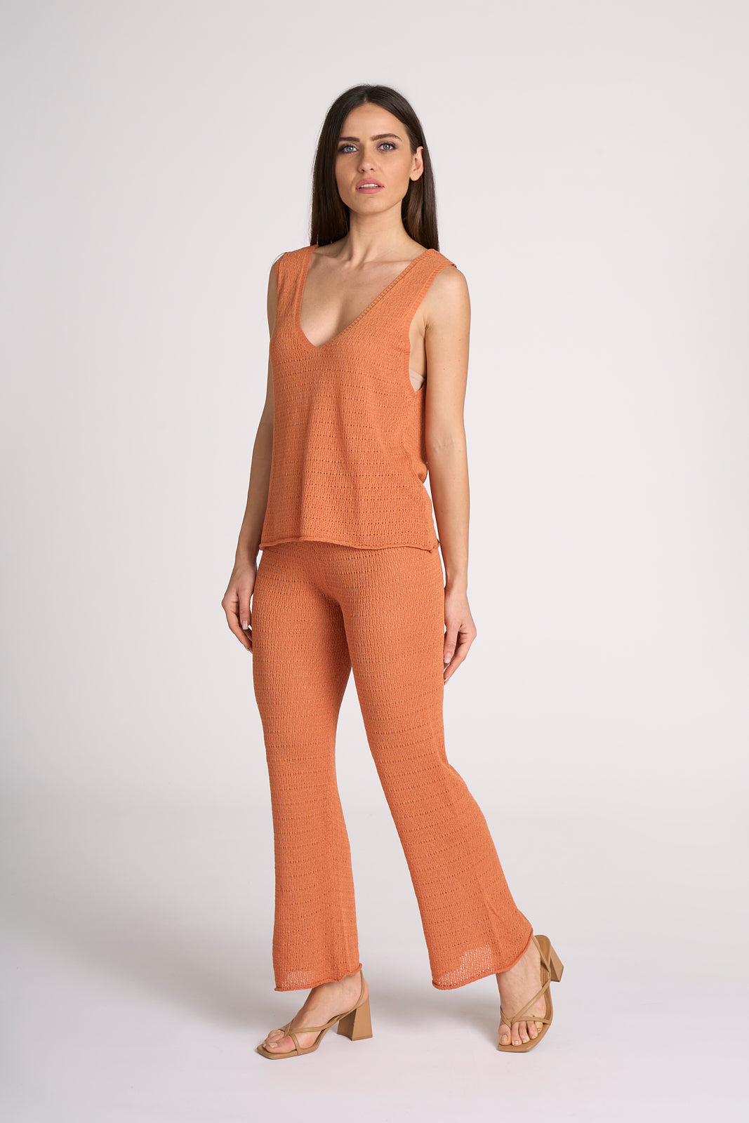 Perforated knit trousers - Valeria
