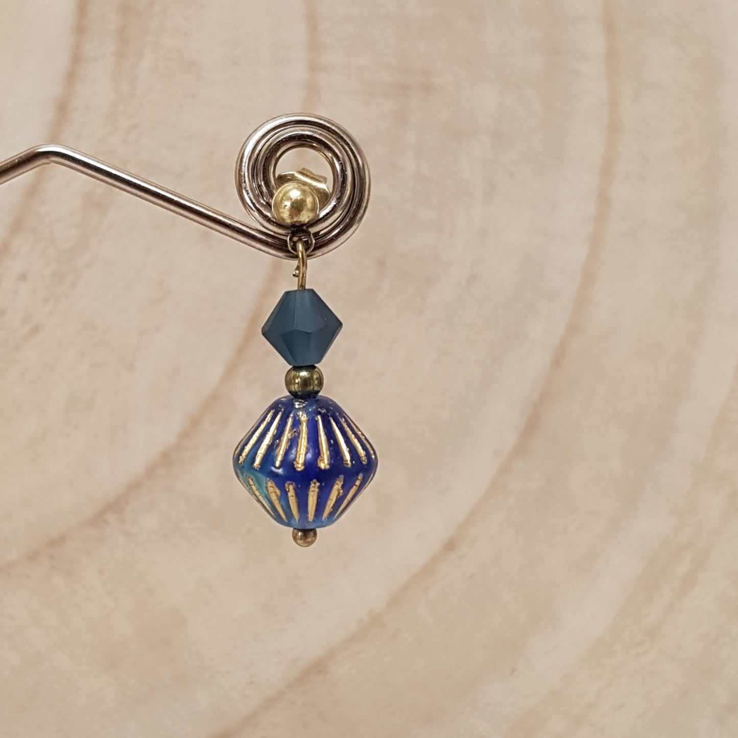 Ace of Cups Jewellery Bicone earrings/ blue