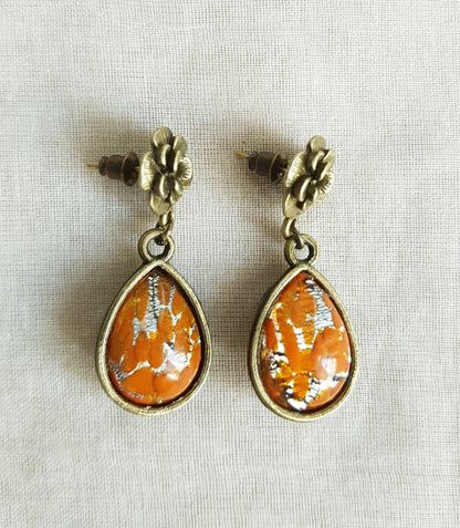 Ace of Cups Jewellery Retro drop earrings/Orange