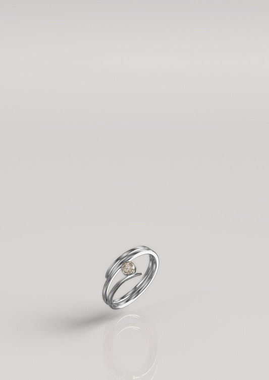 Love, Nena Pressed 1 Stone Ring Silver