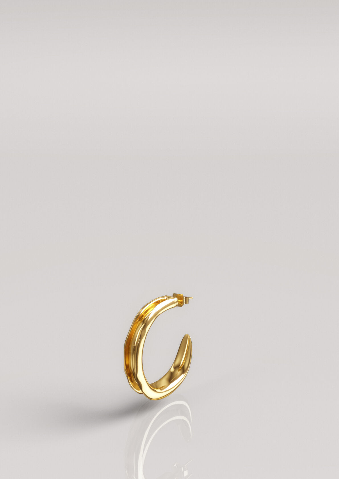 Love, Nena Shaped Hoop Small Gold Plated