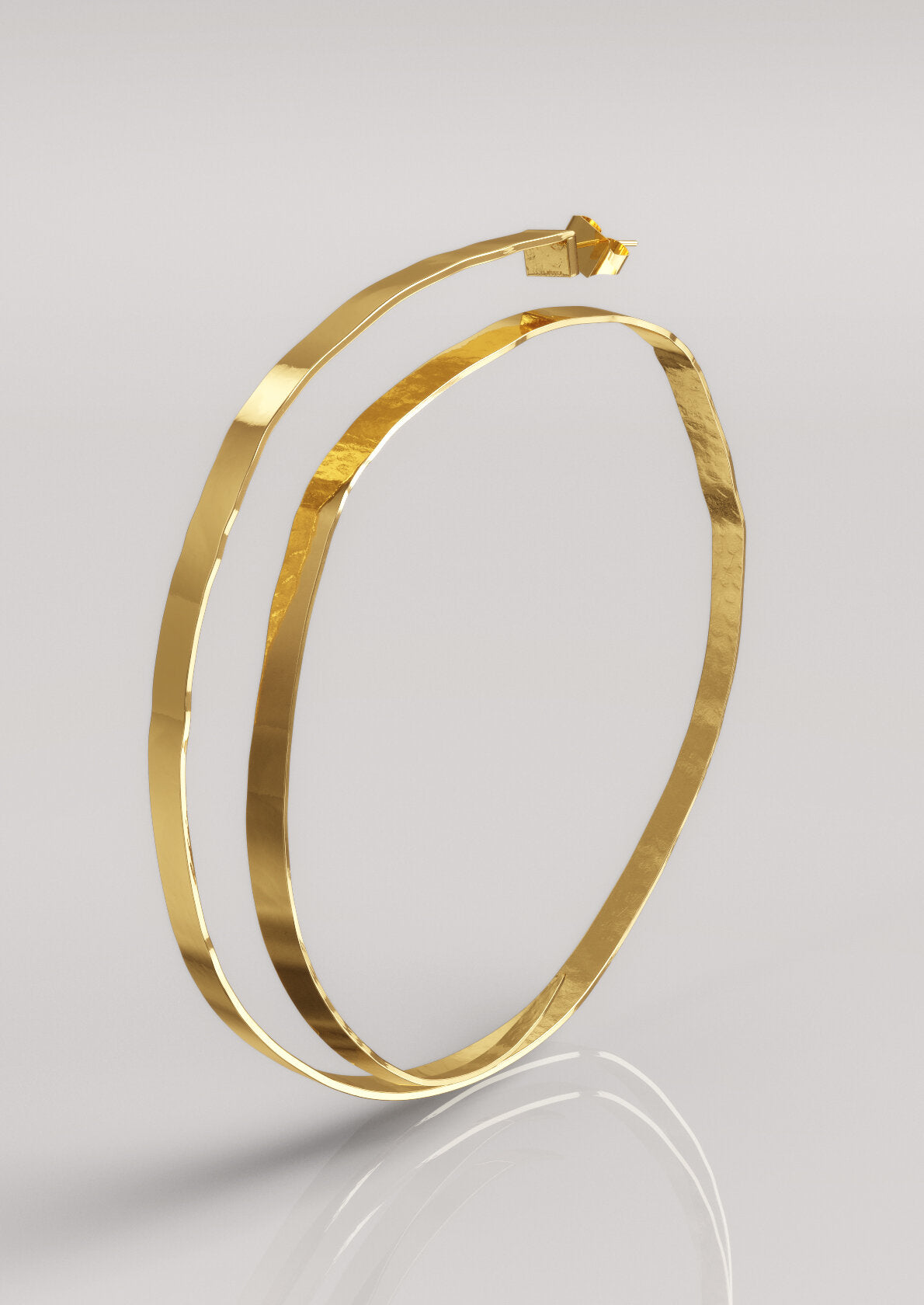 Love, Nena Hammered Hoop XLarge Gold Plated