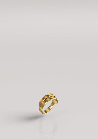 Love, Nena Hammered Double Ring Gold Plated