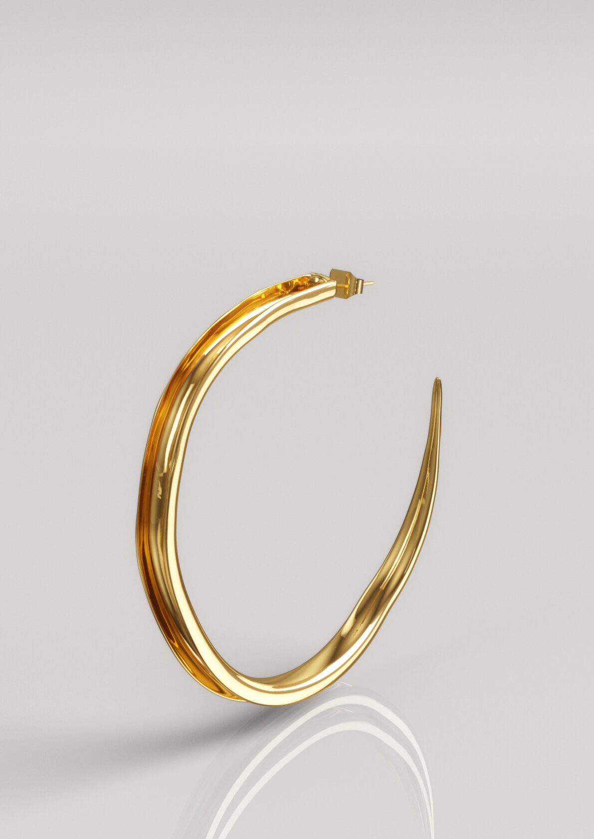 Love, Nena Shaped Hoop Large Gold Plated