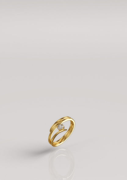 Love, Nena Pressed 1 Stone Ring Gold Plated