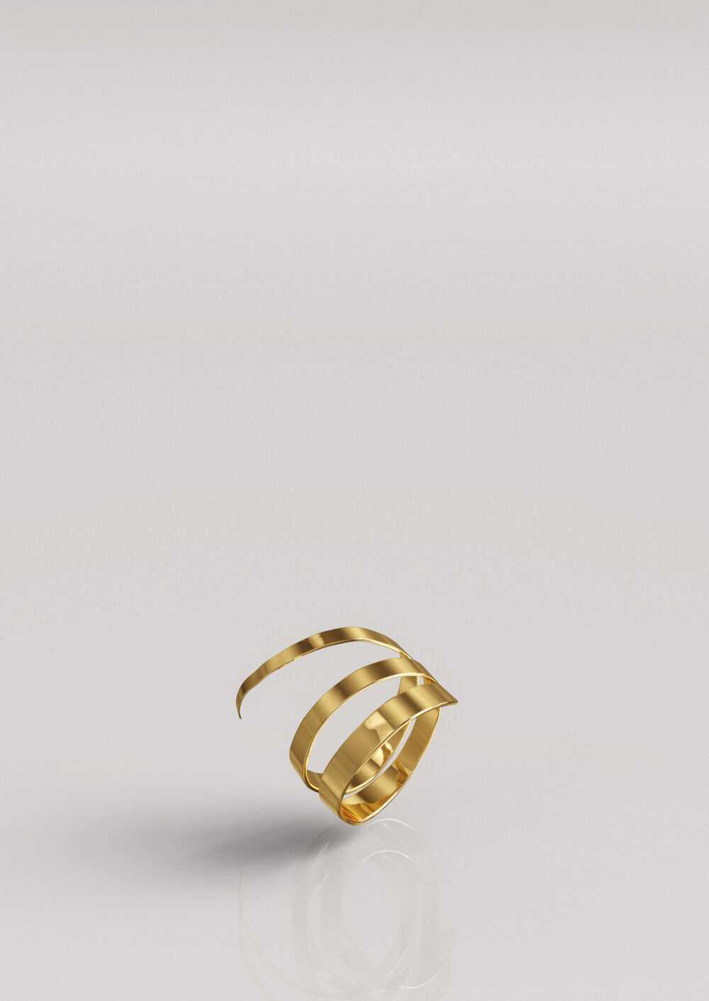 Love, Nena Hammered Triple Ring Gold Plated