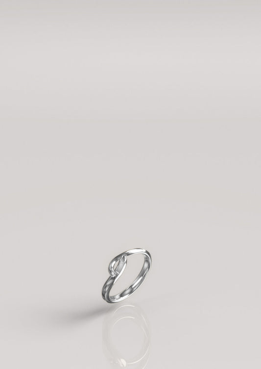 Love, Nena Shaped Simple Ring Silver