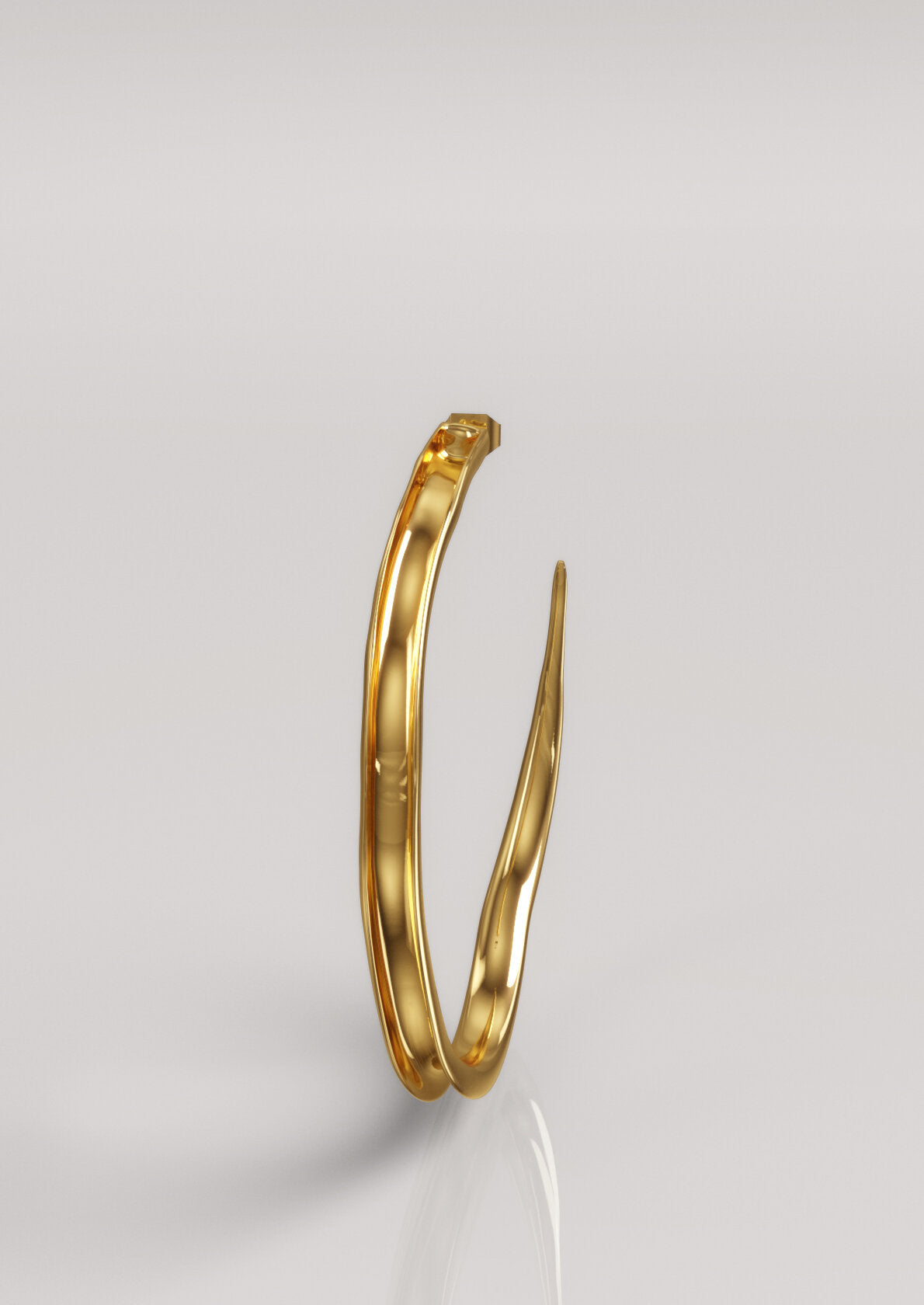 Shaped Hoop Large Gold Plated