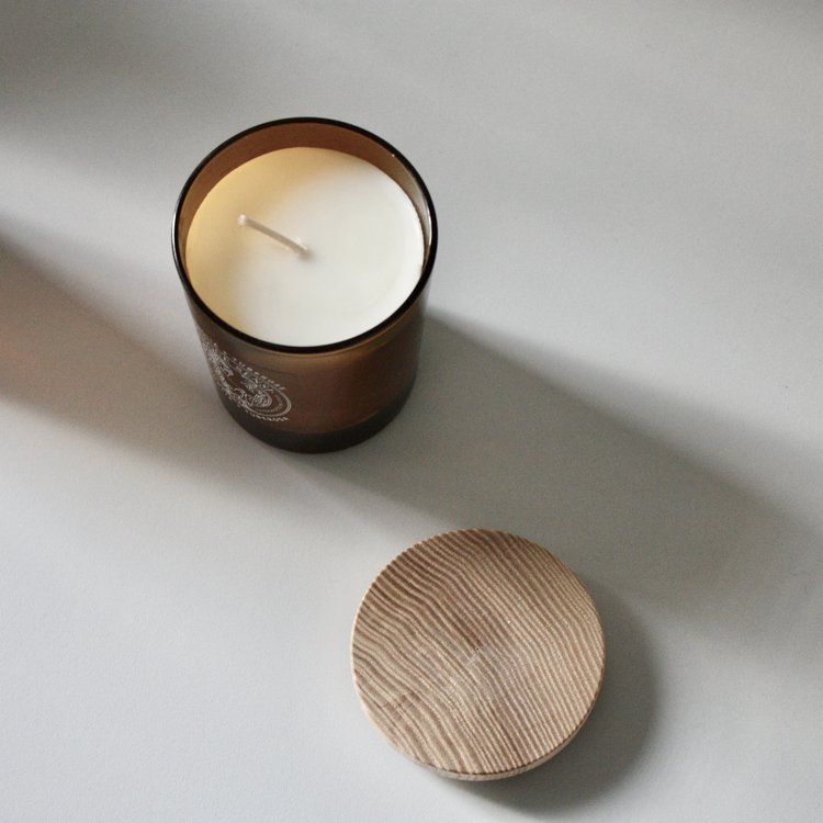 Natural Soy Wax Candle: Cedarwood & Date