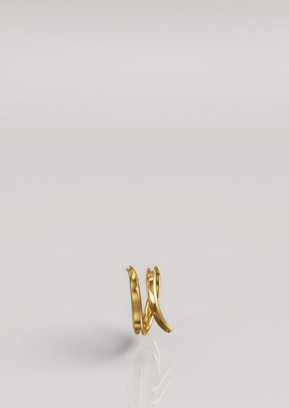 Shaped Double Ring Gold Plated