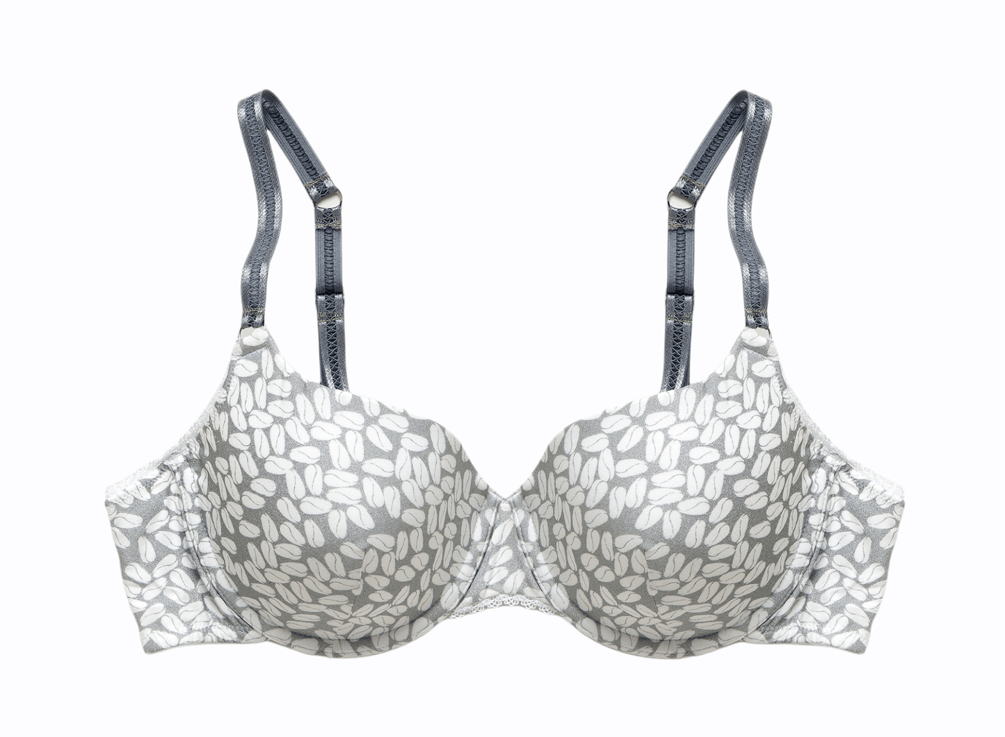 Underwired Half Cup Padded Bra - Silver