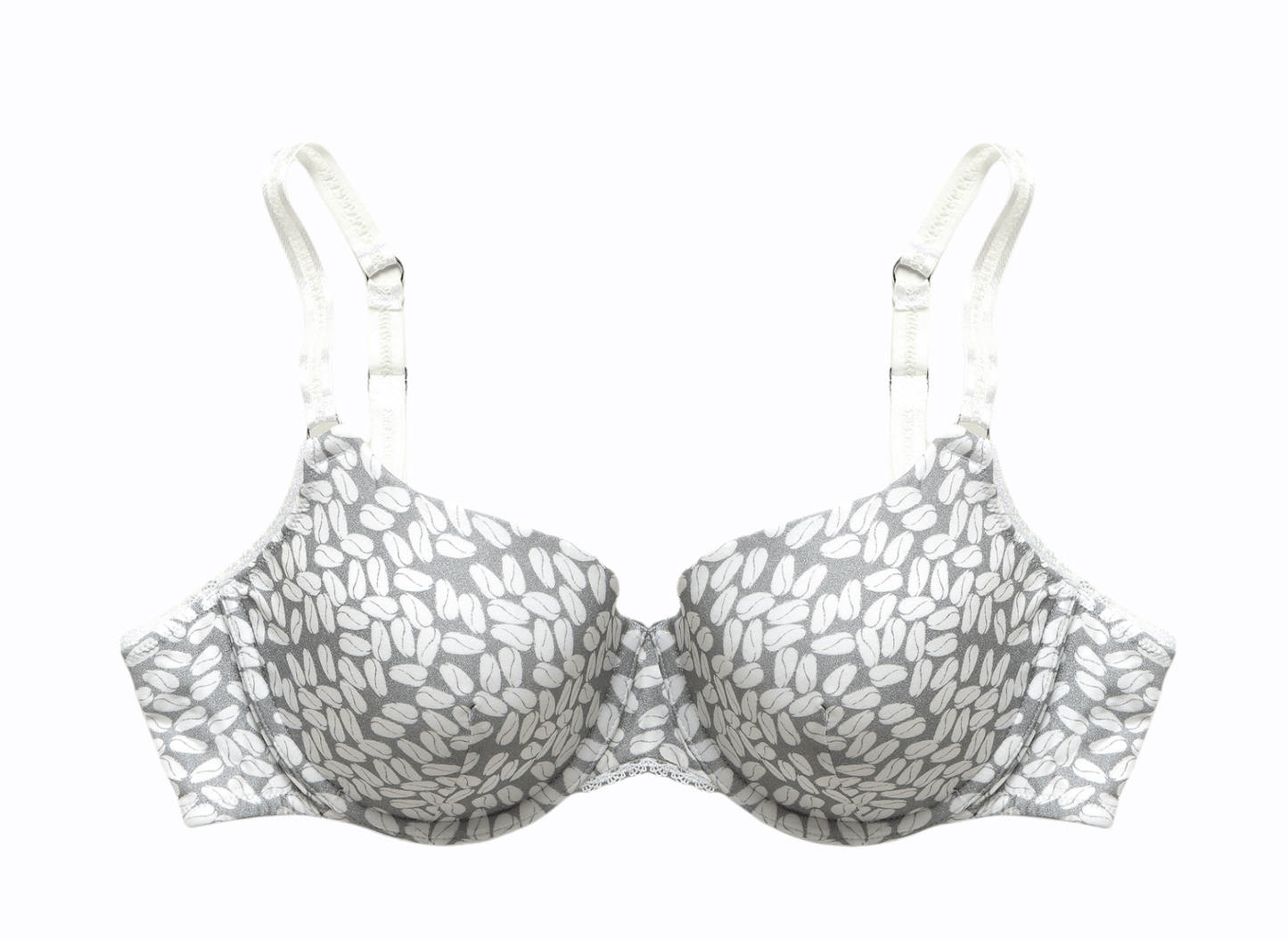 Underwired Half Cup Padded Bra - Silver