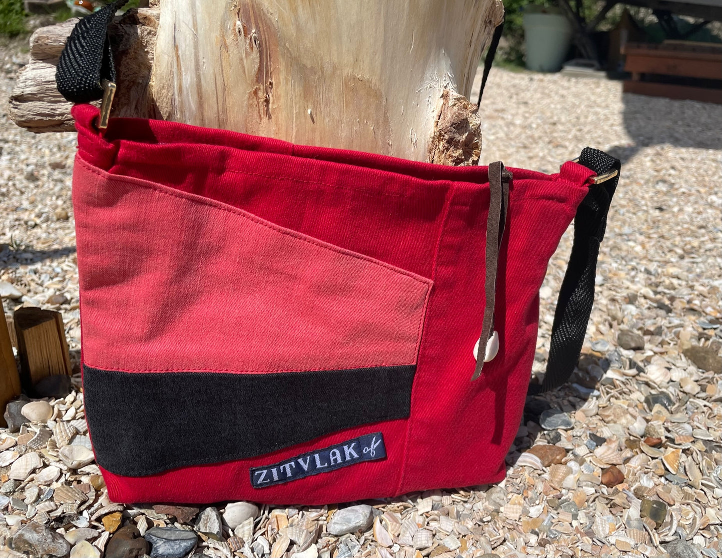 Zitvlak handmade upcycled bag red