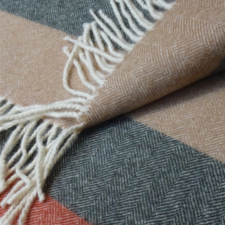 Passionis Verae Thick Stripes Scarf - Clay/MossGreen/Beige