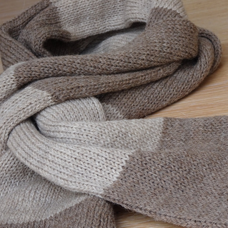 Passionis Verae Knitted Scarf - Taupe/Beige